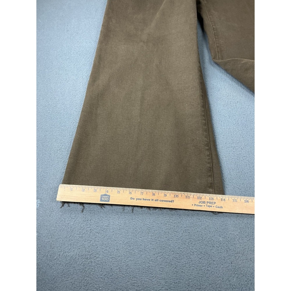 Madewell Flared Wide-Leg Jeans Womens 32 Brown Olive Raw Hem High Rise NW267 - Picture 4 of 12